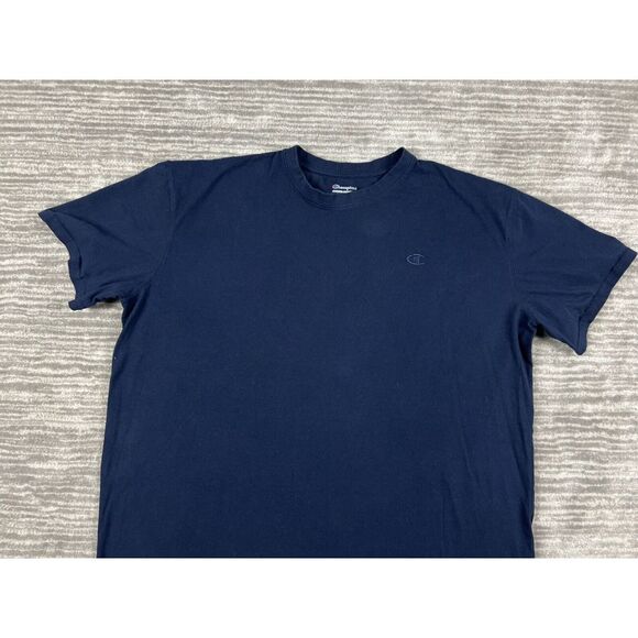 Champion Shirt Mens‎ XXL 2XL Blue Authentic Embroidered Logo Crew Neck Tee - Picture 2 of 9